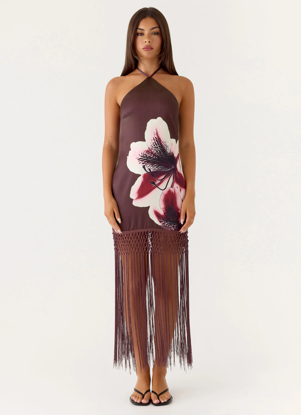 Niahvette Halter Midaxi Dress - Velvet Bloom