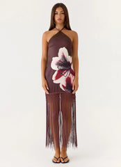 Niahvette Halter Midaxi Dress - Velvet Bloom